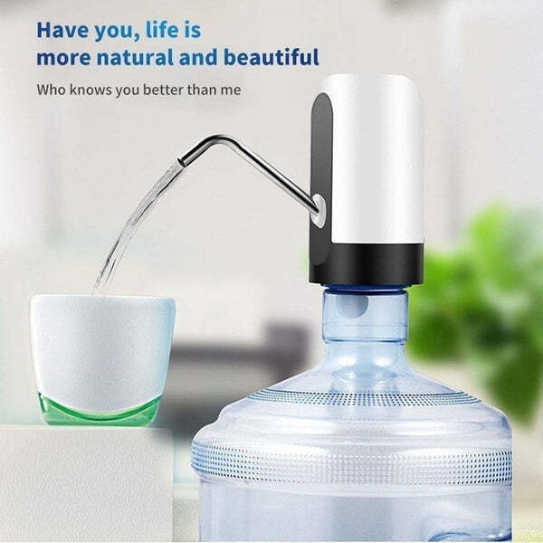 Automatic Drinking Cooler Usb Charging Portable Pump - Color: White