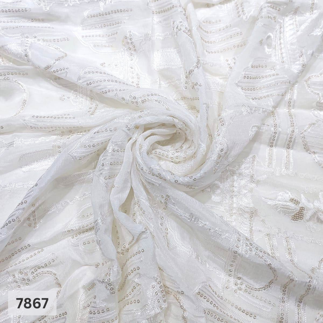 Heavy Embroidered Dupatta Fabric