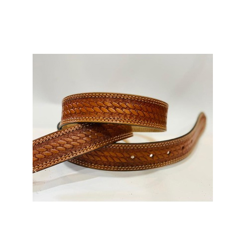 Brown Braided Texture Belt Belt Type: Leather