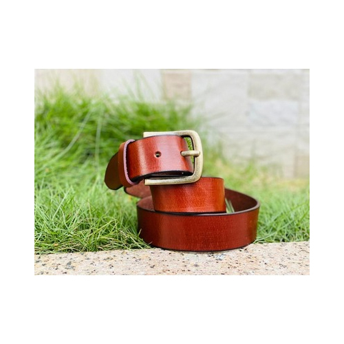 Men Leather Double Prong Belt Size: Small