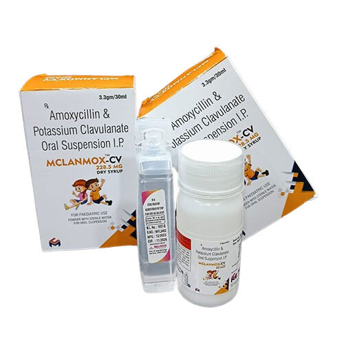 Amoxycillin And Potassium Clavulante Oral Suspension - Liquid Form, Anti-Bacterial Action, Suggested Dosage by Healthcare Professionals, Store in Dry Place