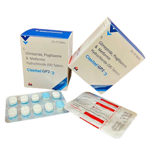 Glimepiride Pioglitazone And Metformin Hydrochloride SR Tablets - Oral Tablets for Type 2 Diabetes Management | Dosage as Per Healthcare Guidance, Stored in Dry Place