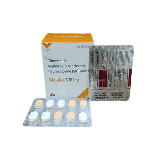 Glimepiride Voglibose And Metformin Hydrocgloride SR Tablets - Combination Medication for Type 2 Diabetes Management | Take as Directed, Store in Dry Place