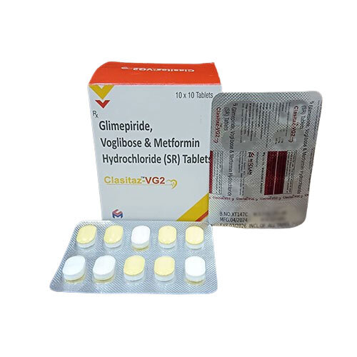 Glimepiride Voglibose And Metformin Hydrocgloride SR Tablets - Oral Tablets for Type 2 Diabetes Management | Dosage as Per Guidance, Store in Dry Place