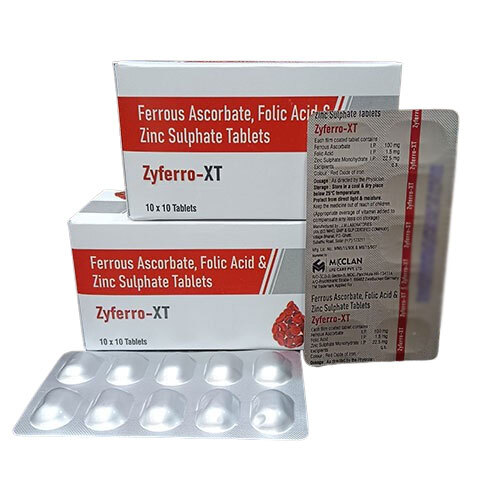 Ferrous Ascorbate Folic Acids And Zinc Sulphate Tablets General Medicines