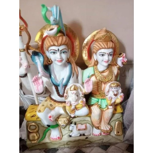 मार्बल शिव परिवार की प्रतिमा