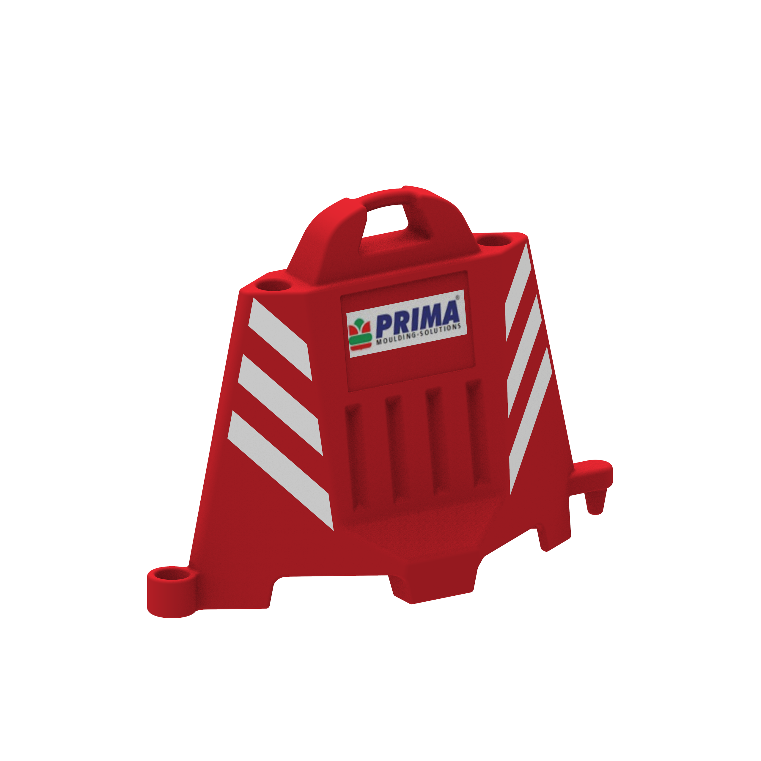 Prima Safety Barricade - Low Linear Density Poly-ethylene, 1050mm X 450mm X 800mm, Red | Durable Crowd Control Barrier With Easy Transport Handle, Uv Stabilized And Retro Reflective Color