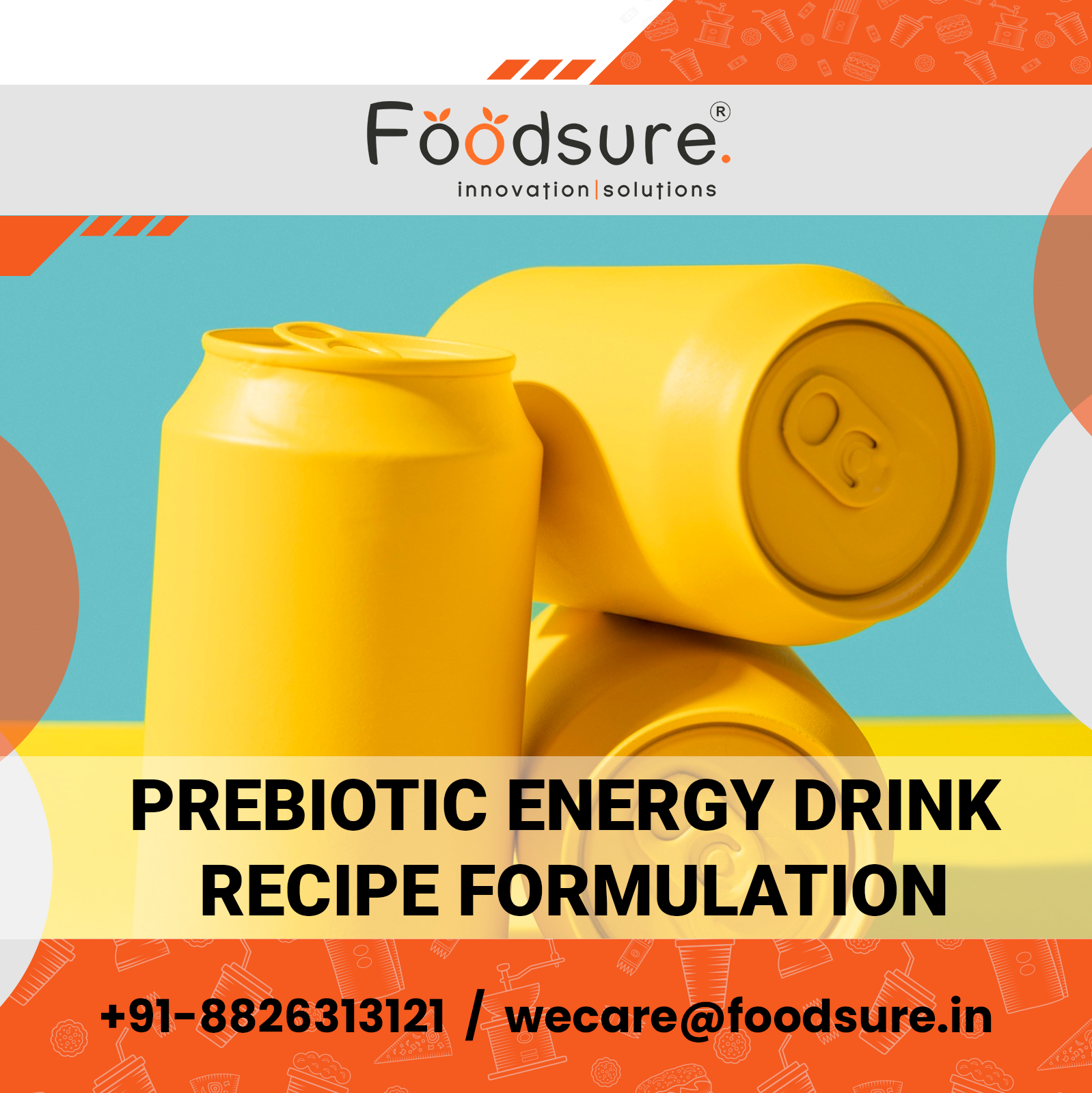 Prebiotic Energy Drink Recipe Formulation - Prebiotics From Cassava & Chicory, Custom Sweeteners, Natural Colors & Flavors, Fruit Juice Concentrate