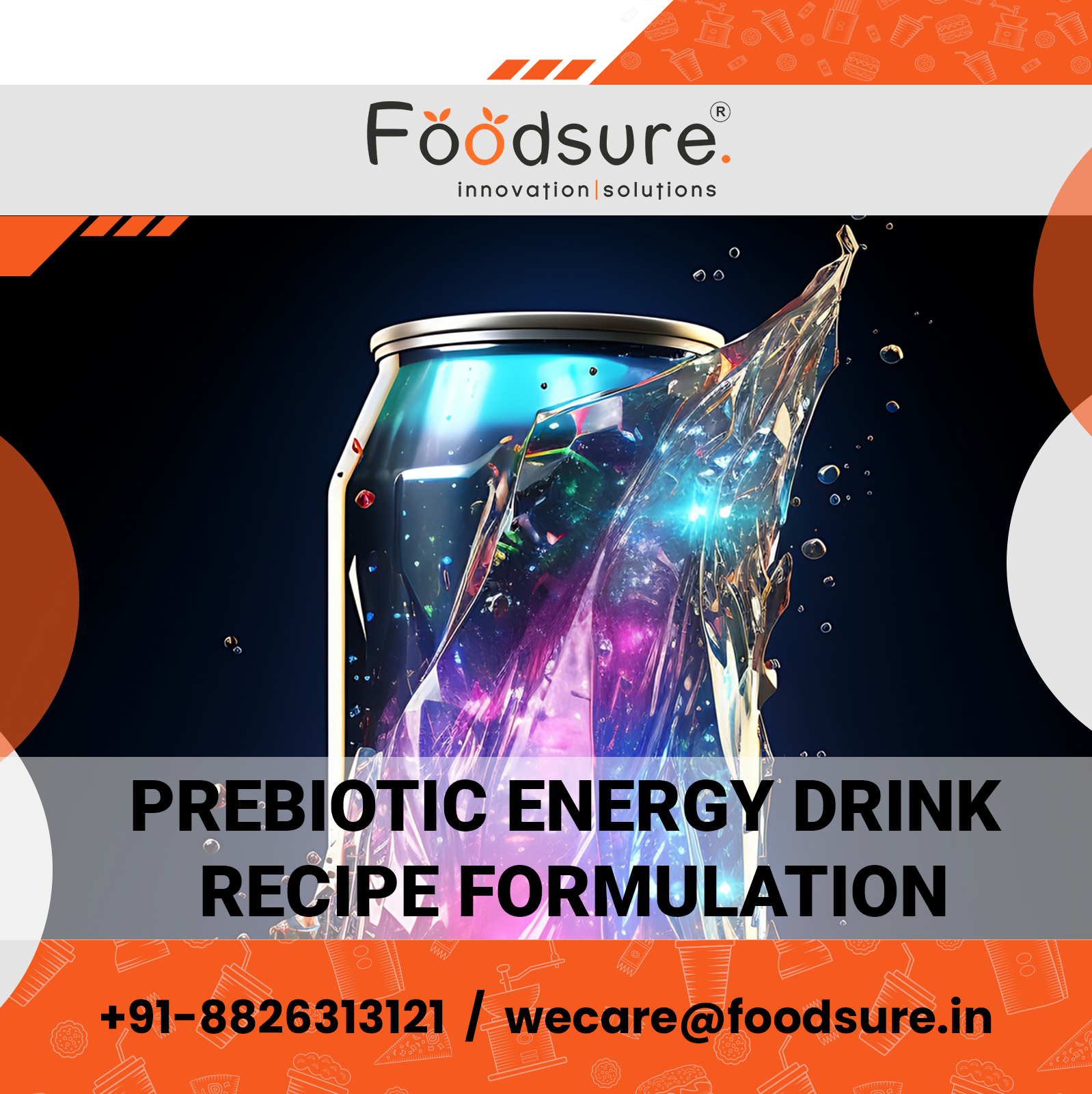 Prebiotic Energy Drink Recipe Formulation - Prebiotics From Cassava & Chicory, Custom Sweeteners, Natural Colors & Flavors, Fruit Juice Concentrate