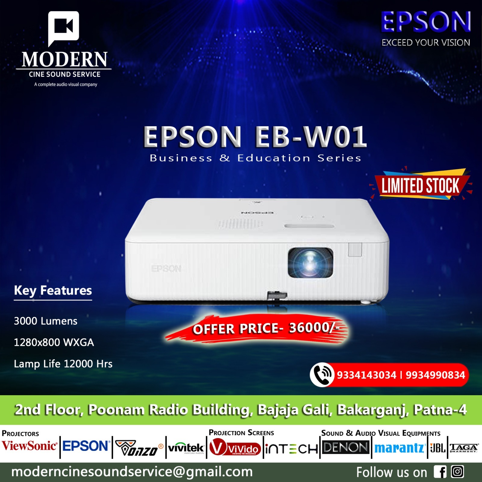 Epson Projectors By Modern Cine Sound Service