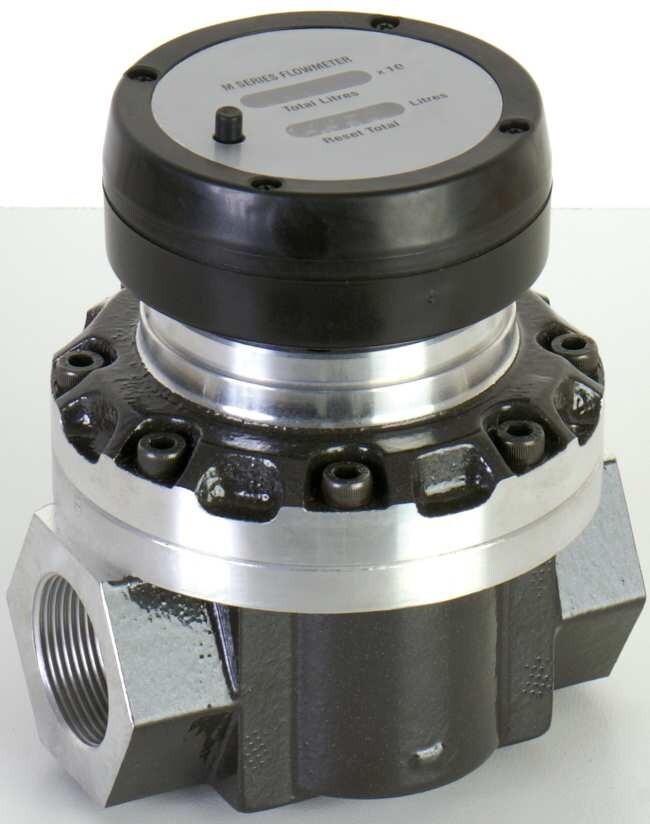 Oval Gear Flow Meter - Aluminium, Sizes 1", 1.5", 2" | Black, Analog Display, Accuracy +/- 0.5%, Flow Range 20-300 Lpm