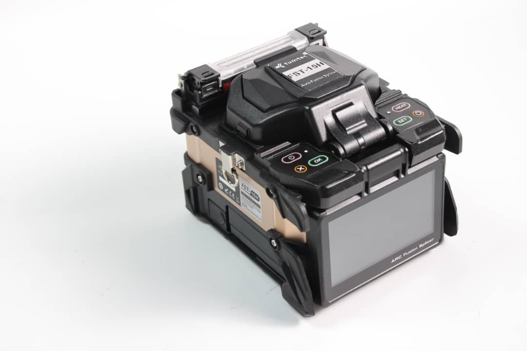 Tumtec Optical Fusion Splicer Fst 15h - Metal Standard Size, Matte Black | Fast 3 Sec Turn On, 6 Sec Splice Time, 4000 Arc Electrode Life, 4800 Mah Battery