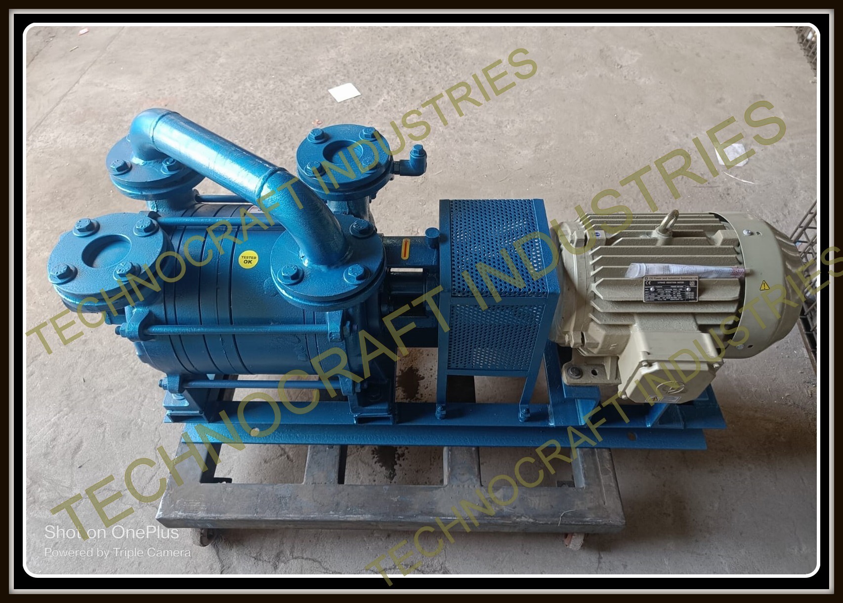 Three Phase Water Ring Vacuum Pump - Color: Blue