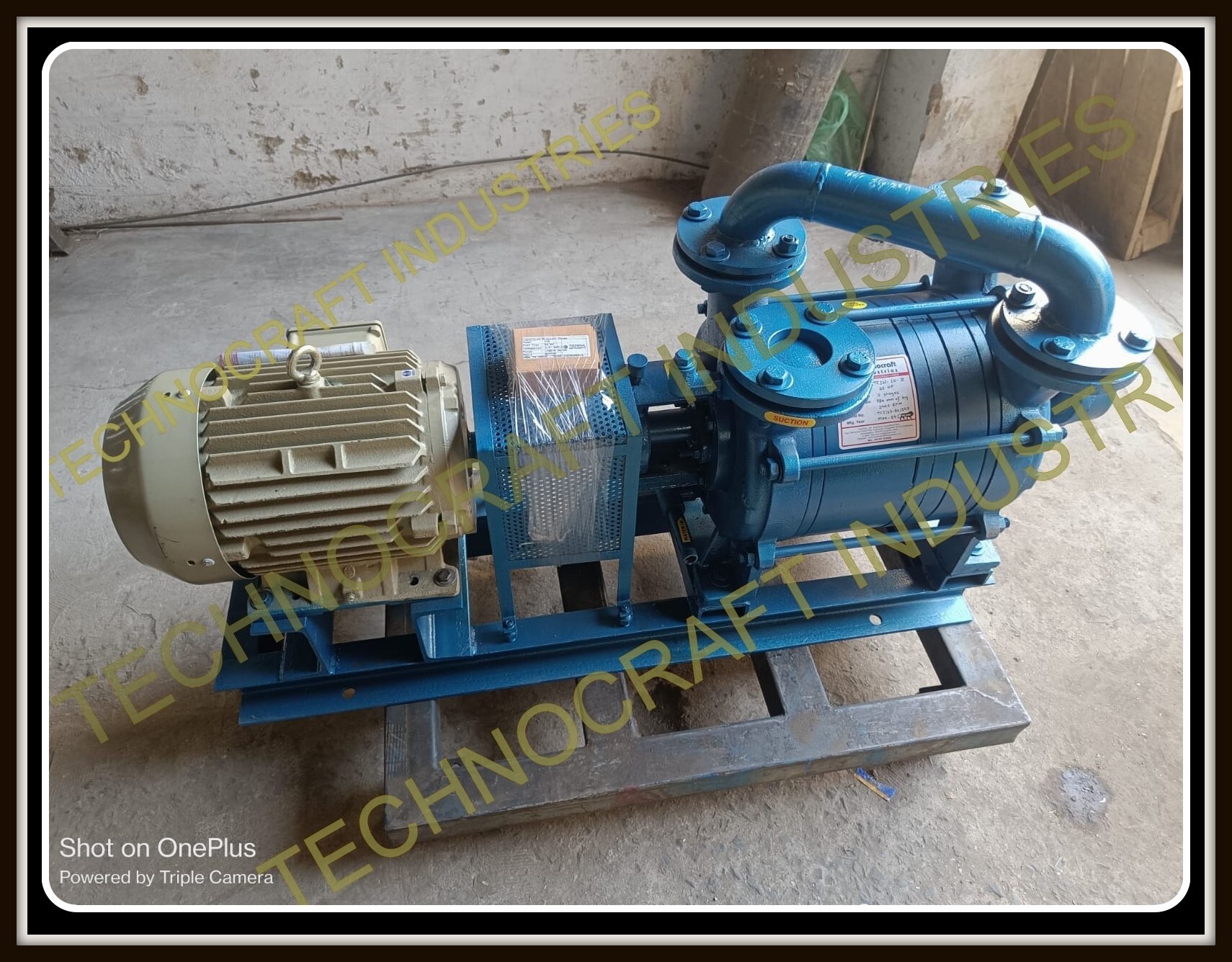 Three Phase Water Ring Vacuum Pump - Color: Blue