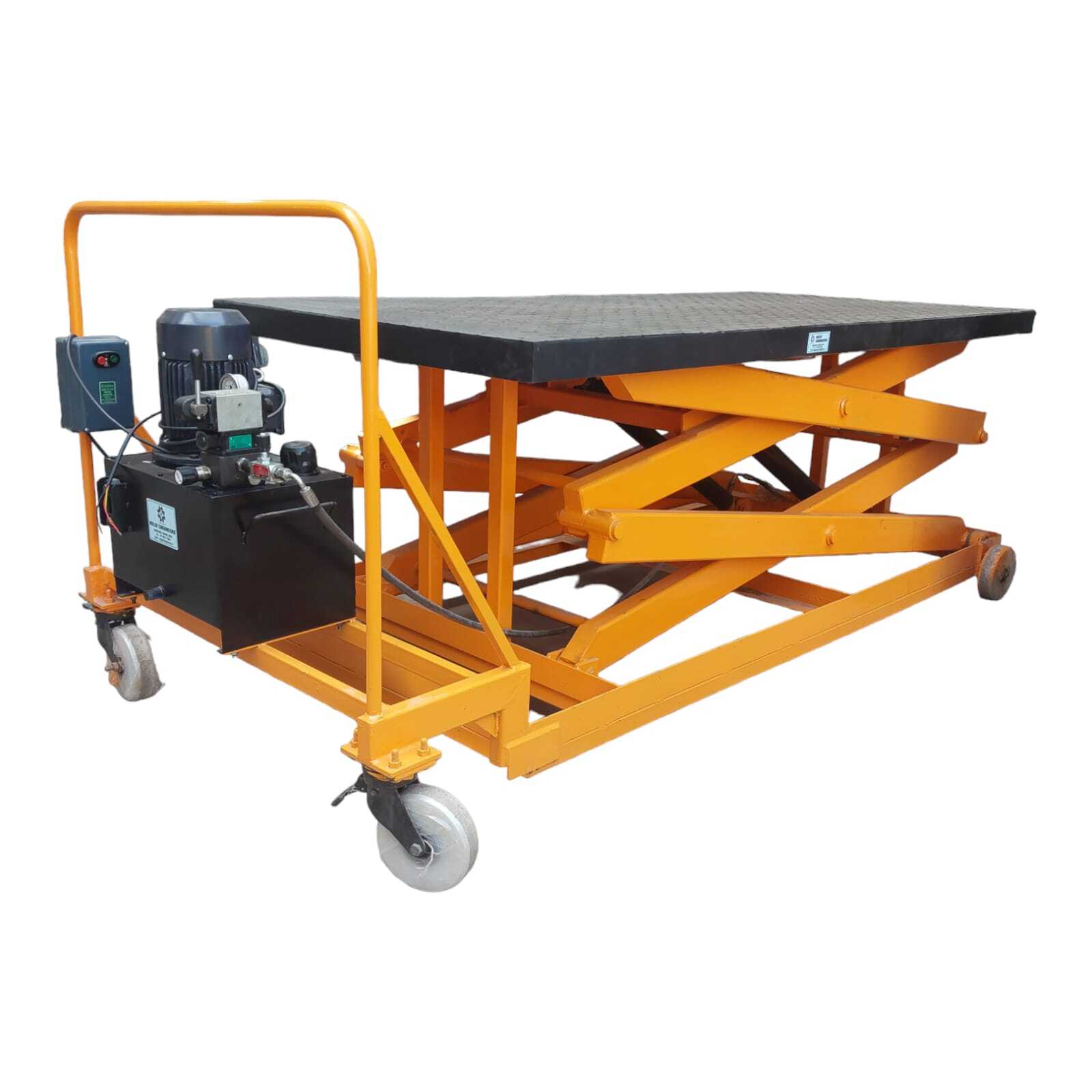 Hydraulic Movable Scissor Lift Table - 50 Feet Max Height 5 Ton Capacity New Condition Strong Structure Corrosion Resistant Easy Operation