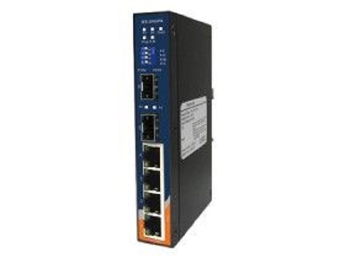 IES 2042 PA Managed Ethernet Switch - Metal, 138x105x46mm, Black, 8 Ports, Redundant DC Inputs, IP40, -40°C to 75°C, 120km Fiber Support, SNMP/Telnet/HTTP