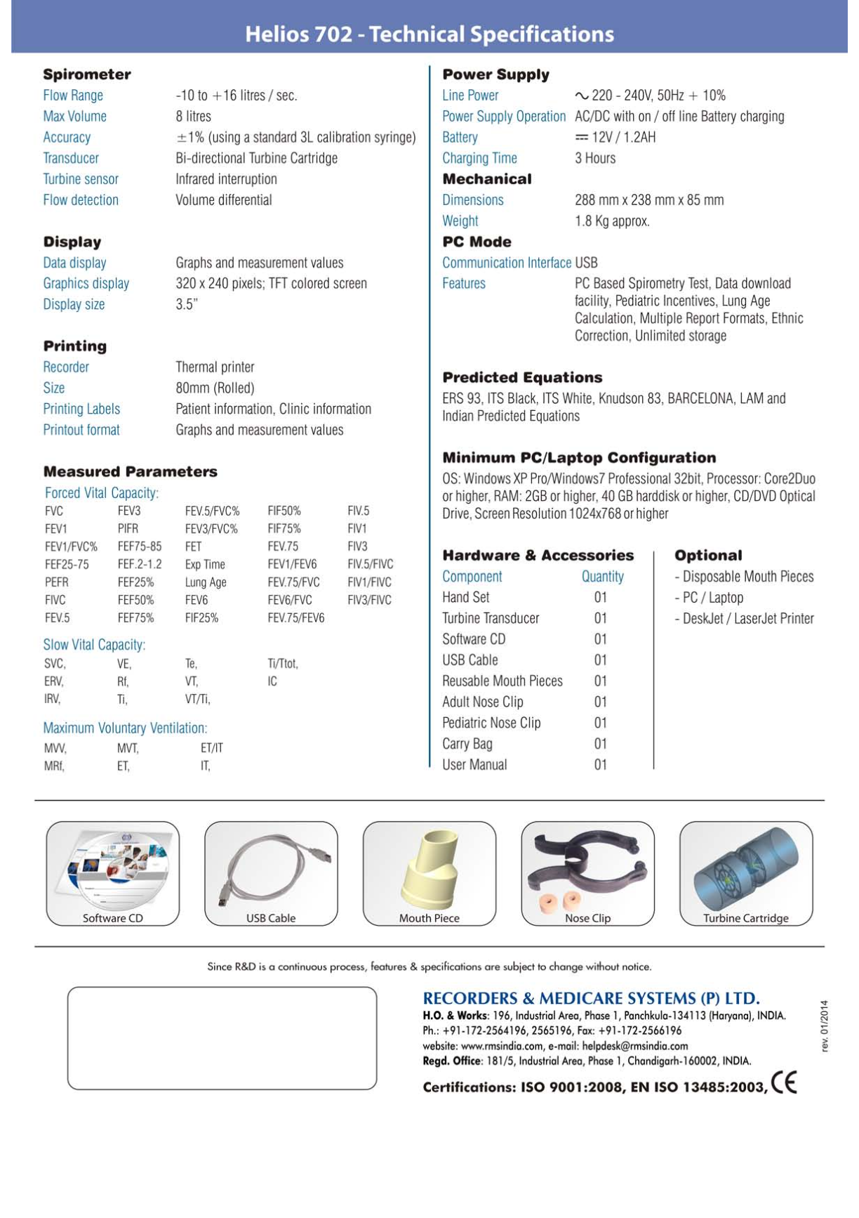 Rms Helios 702 Spirometer