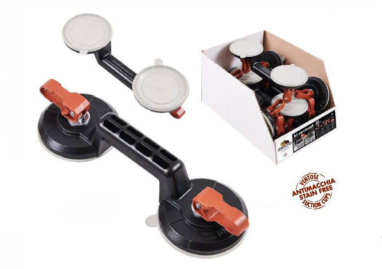 Raimondi Double Pad Suction Cup - Aluminum, 115 Mm (4.5 Inch), Black | Strong Suction Power, Ergonomic Handle, Versatile For Smooth & Textured Surfaces