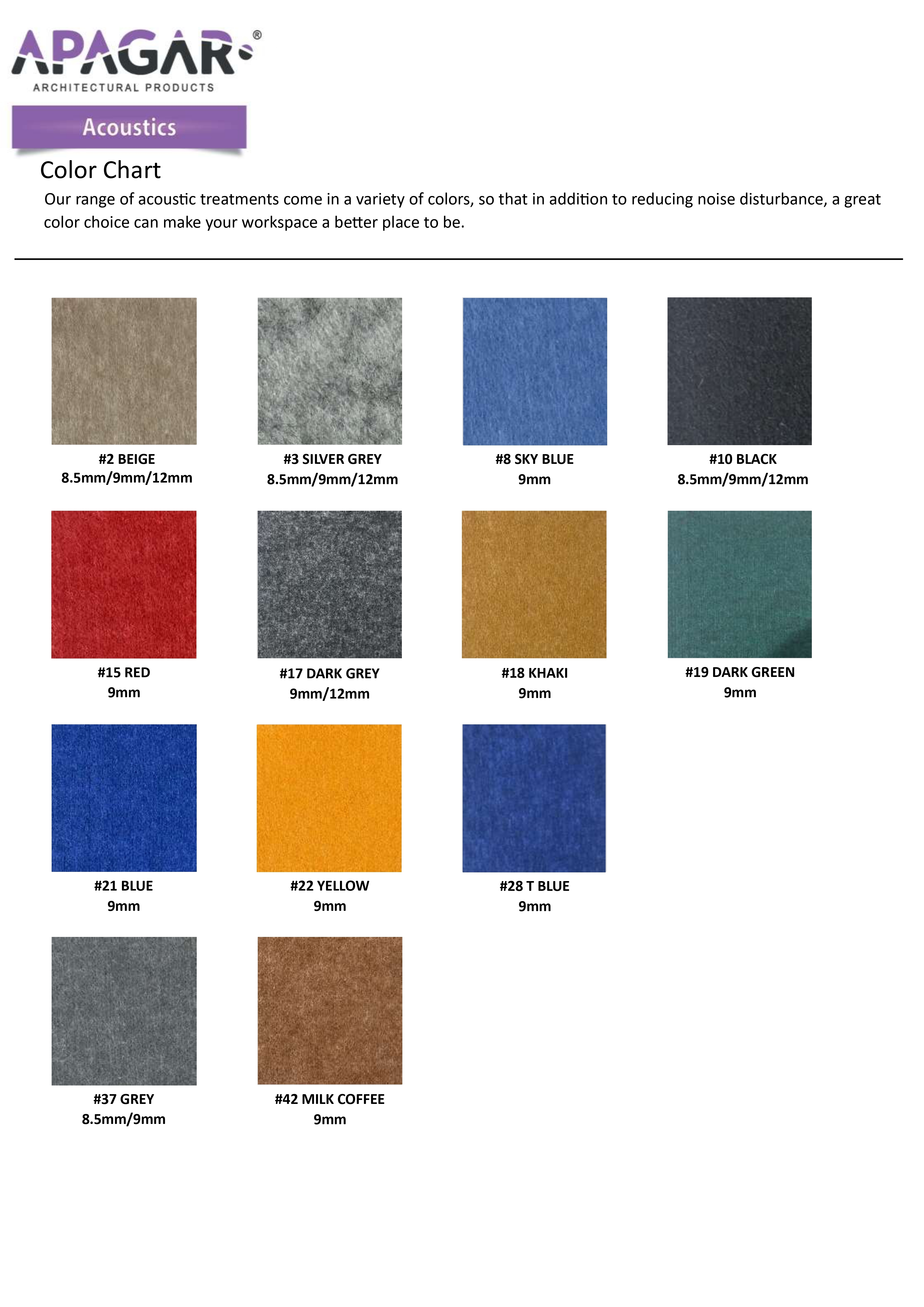 Apagar Acoustic Wall Panel - 2420x1220 Mm, Multi Color Polyester Fiber | 100% Recyclable, Nrc 0.85-0.9, Customized Art, Fire Retardant Class A, Easy To Install