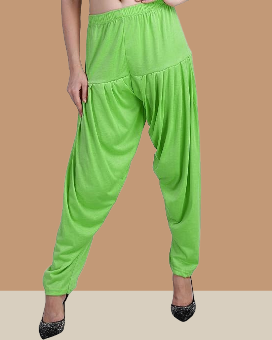 Viscose Rayon Patiala - Plus Size 39-41 Inch Length, Parrotgreen Color | Anti-wrinkle, Breathable, Quick Dry, All Season, Non-toxic