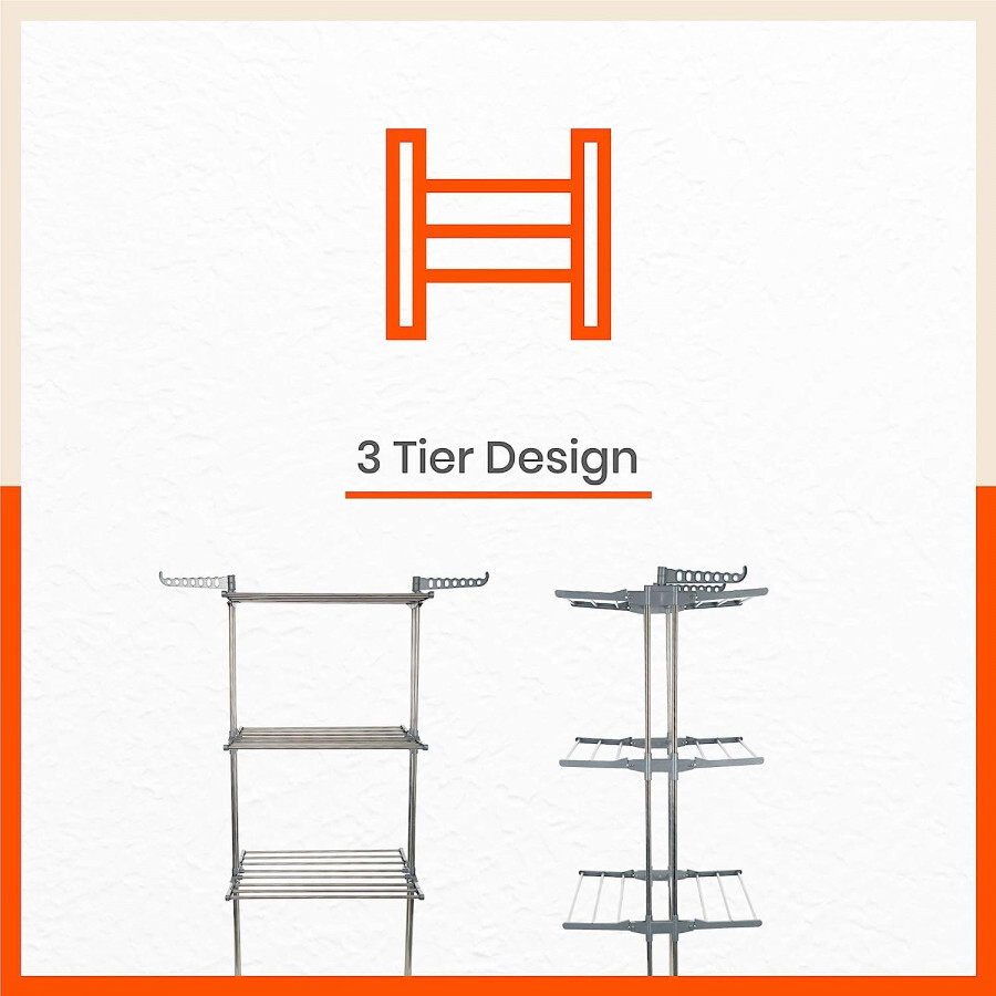 Clothing Drying Tower Rack Stand With Wheels