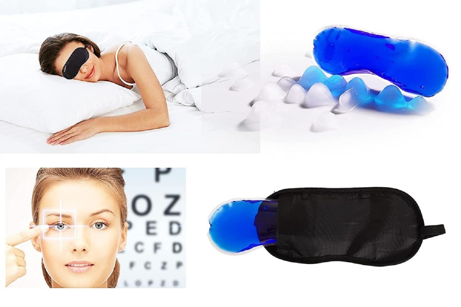 Eye Mask With Ice Pack - Soft Cotton, Adjustable One Size | Hypoallergenic, Breathable, Total Blackout Design For Ultimate Comfort And Pain-free Experience