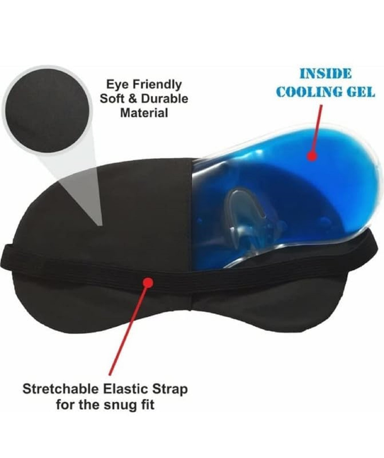 Eye Mask With Ice Pack - Soft Cotton, Adjustable One Size | Hypoallergenic, Breathable, Total Blackout Design For Ultimate Comfort And Pain-free Experience