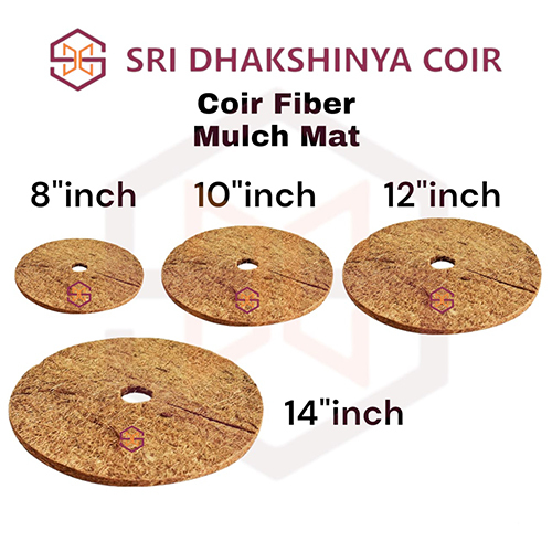 Coir Fiber Mulch Mat - 6", 8", 10", 12", & 14" Dimensions, Golden Brown Color, Eco-Friendly Material, 0% Dust, Fiber Length: 10 to 20 cm