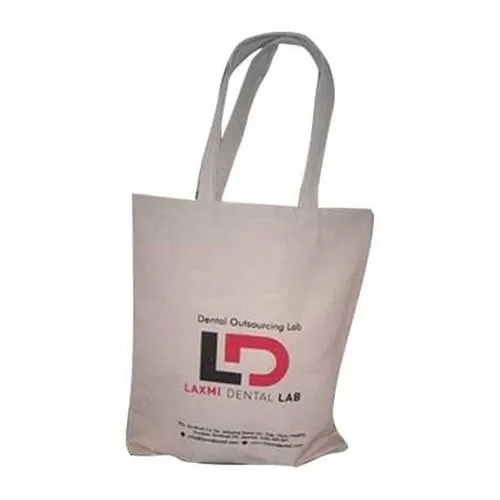 Loop Handle Canvas Bags - Canvas Material, 4 Kg/day Capacity, Offwhite Color, Printed Design, Durable Loop Handles