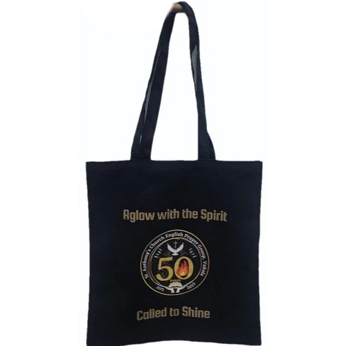 Black Canvas Tote Bag - 13x14 inches | Long Handle, Durable Material, Versatile Design