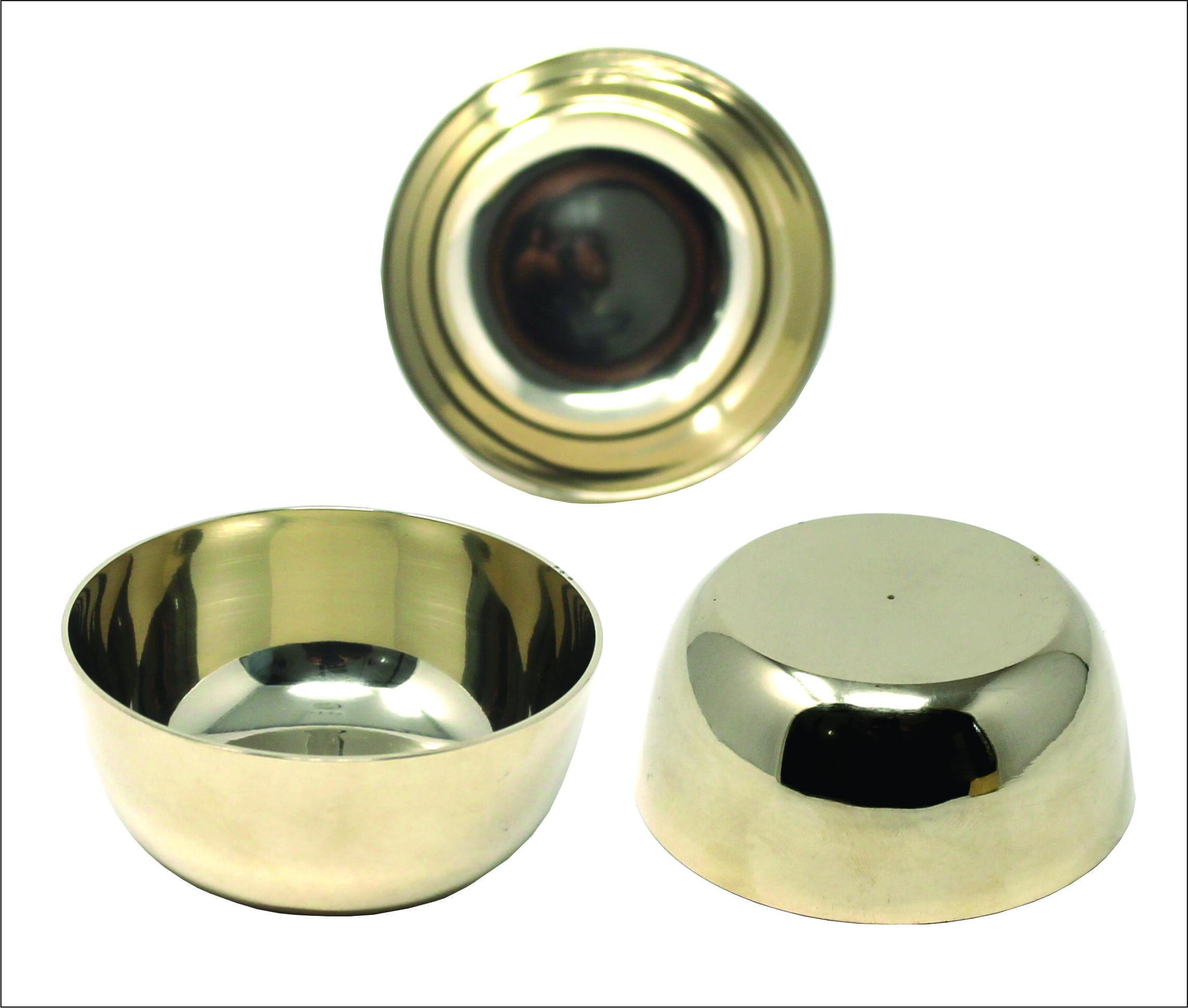 Bronze Round Kitchen Bowl - 10.5x10.5x6 Cms, Gold Polished Finish | Made Of Metal Bronze Alloy, Weighs 350 Grams, Elegant Round Shape