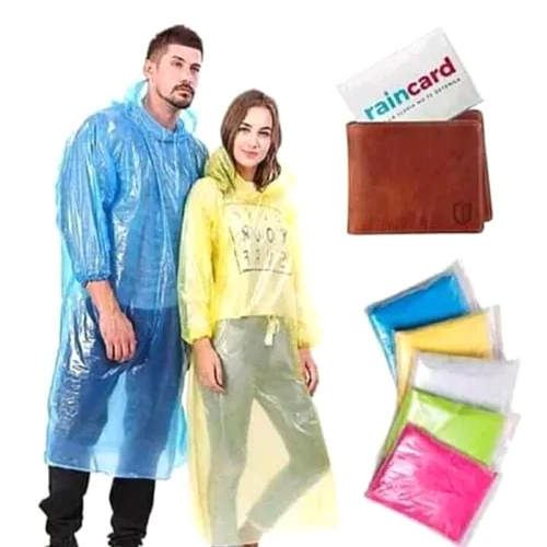 Pocket Rain Card - Transparent Plastic | Compact Size, Lightweight Design, Ideal for On-the-Go Weather Protection