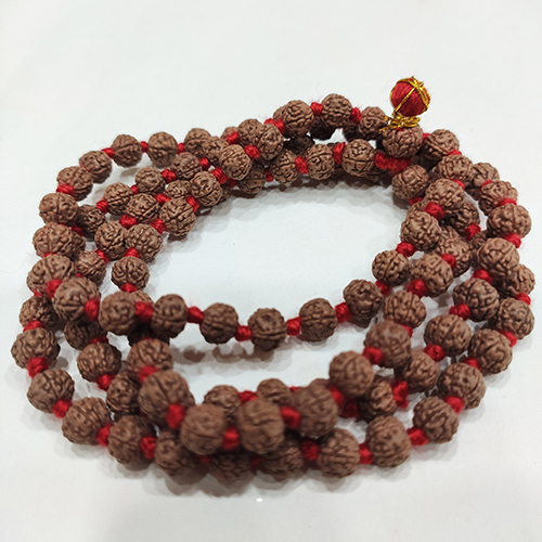Natural Rudraksha Mala - Natural Beads, Custom Size Available | Spiritual Tool for Meditation, Daily Wear Accessory