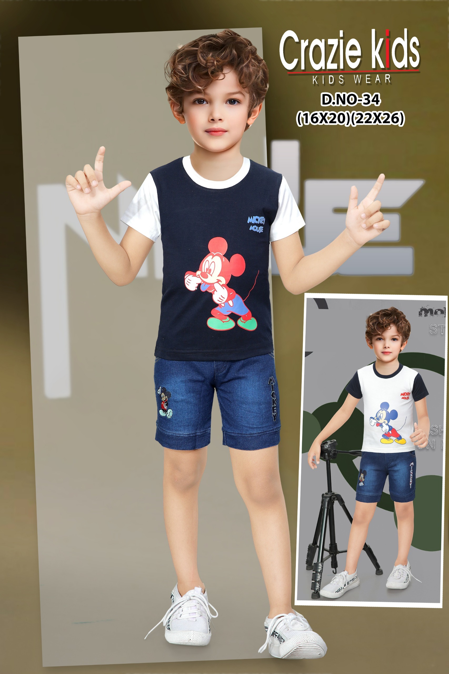 Kids Baba Suits - Sinker Tencel T-shirts & Denim Rfd Pants | Modern Printed Style, Washable Fabric, Summer Wear For Boys, Ages 1-8, Available In Sizes M, S, Xxl