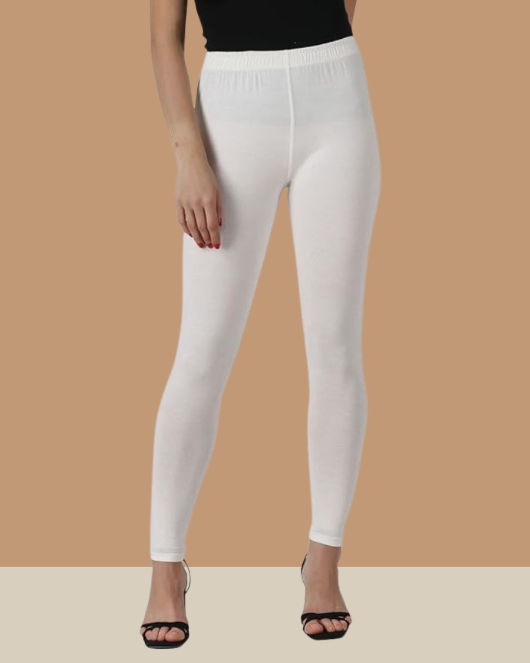 Ankle Length Leggings - 95% Cotton, 5% Lycra | 55+ Colors, Anti-wrinkle, Breathable, Quick Dry, All Season