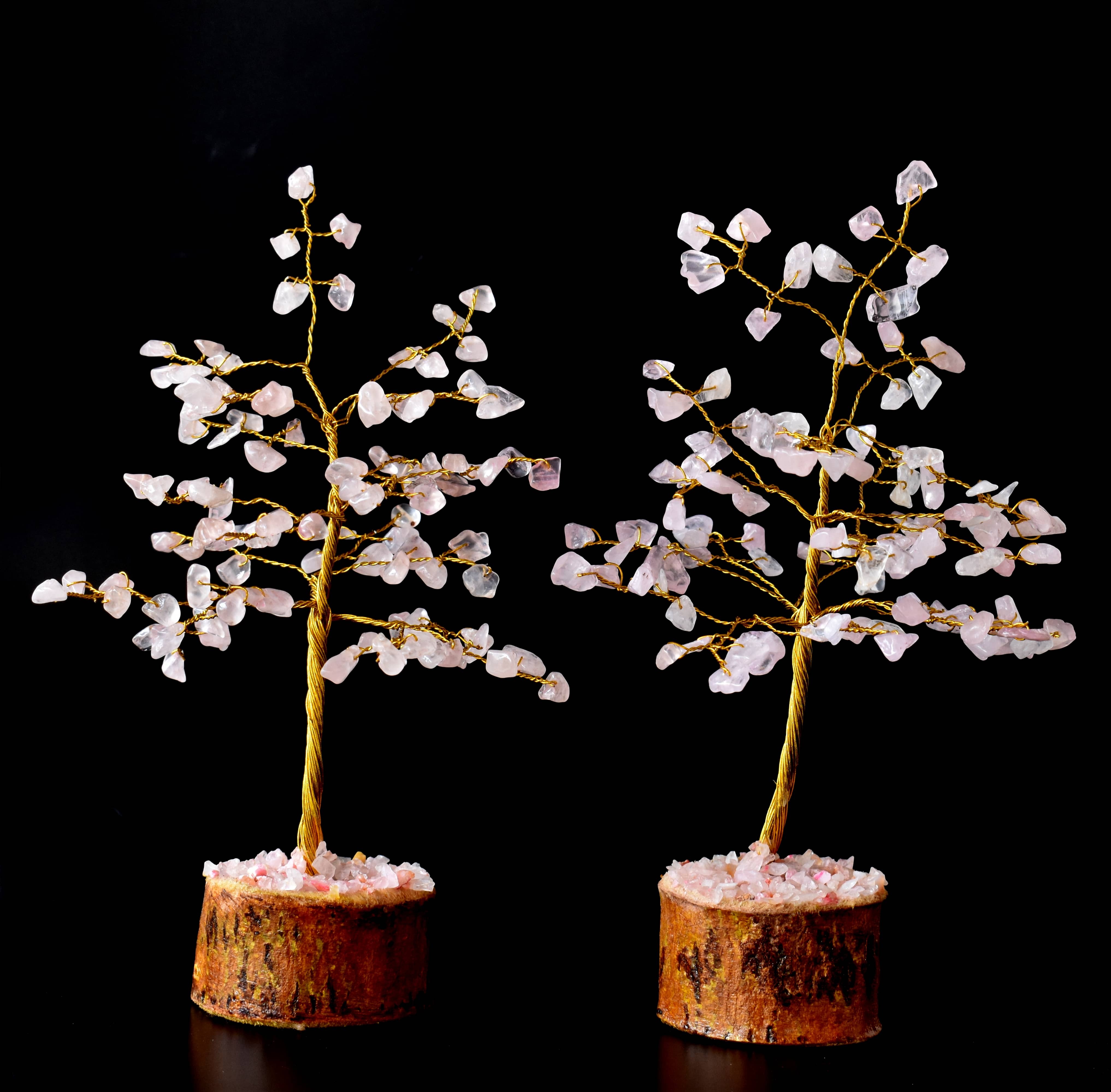 Rose Quartz Crystal Tree Tree Of Life Bonsai Crystal Healing - Natural Rose Quartz Gemstone, 6 Inch, Pink | Grade Aaa, Adjustable Wire Branches & Leaves