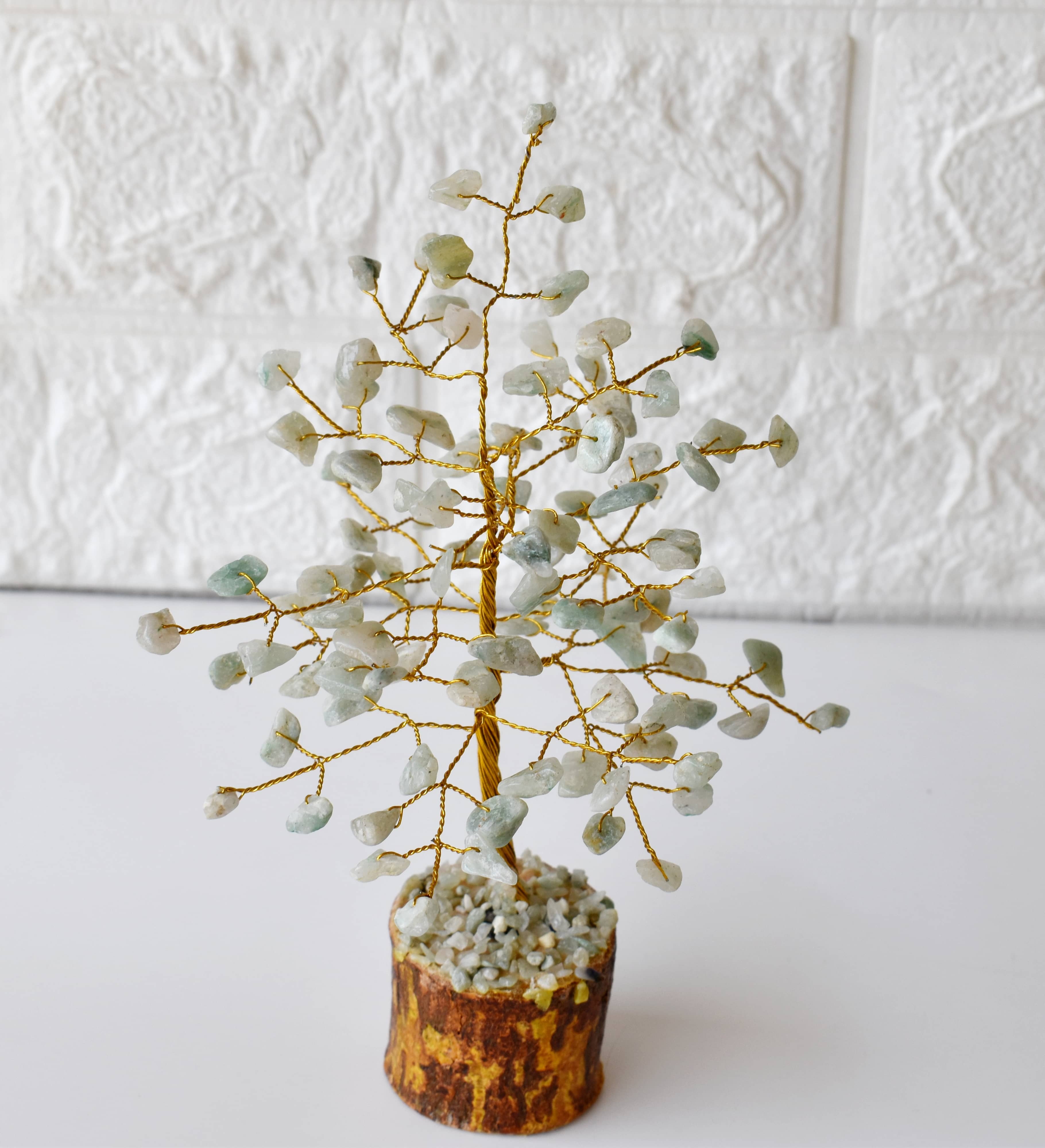 Green Aventurine Crystal Tree Of Life - 6 Inch Natural Design | Aaa Grade, 100 Chips, Adjustable Wire Branches And Leaves, 125 Grams Weight