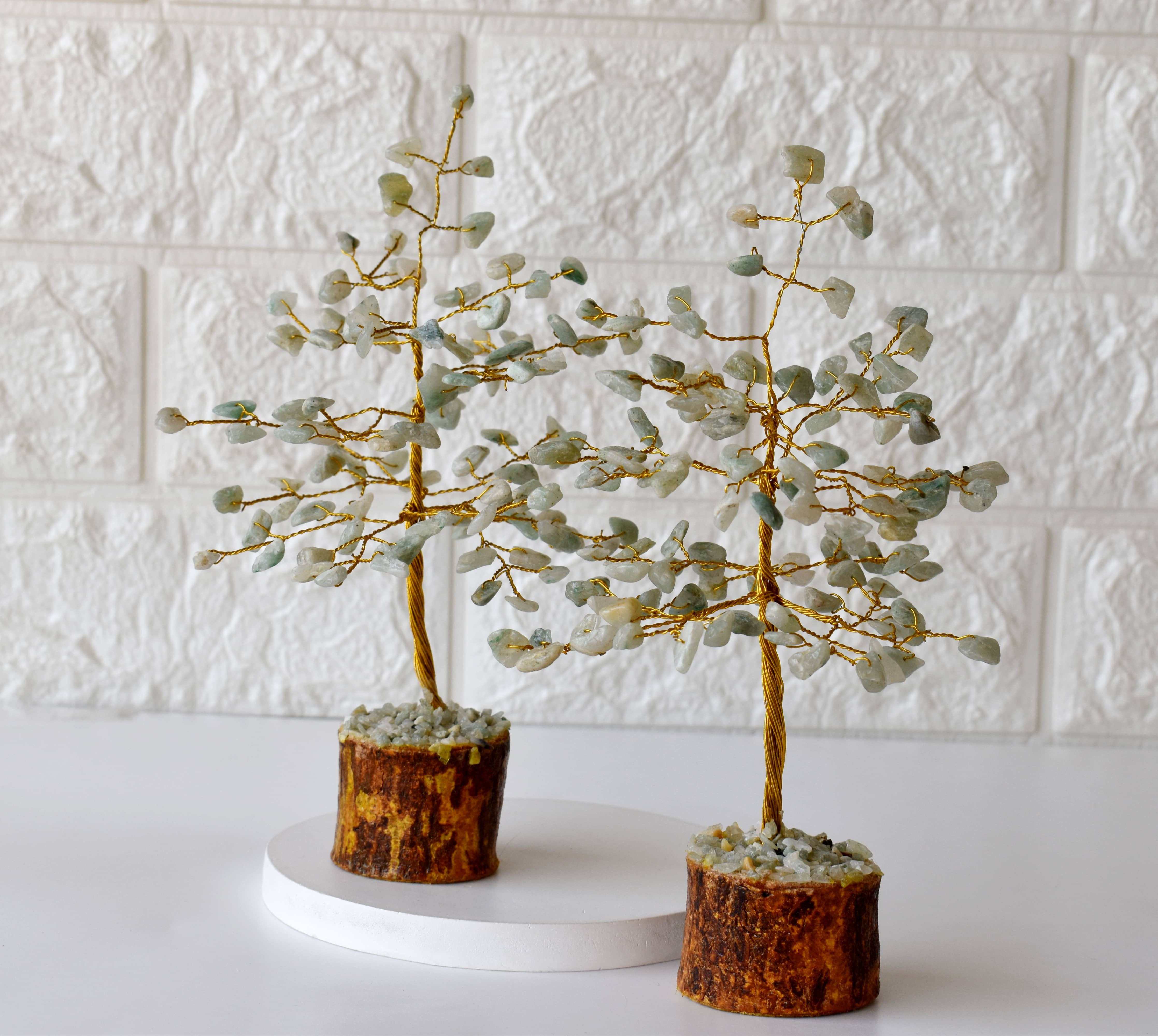 Green Aventurine Crystal Tree Of Life - 6 Inch Natural Design | Aaa Grade, 100 Chips, Adjustable Wire Branches And Leaves, 125 Grams Weight