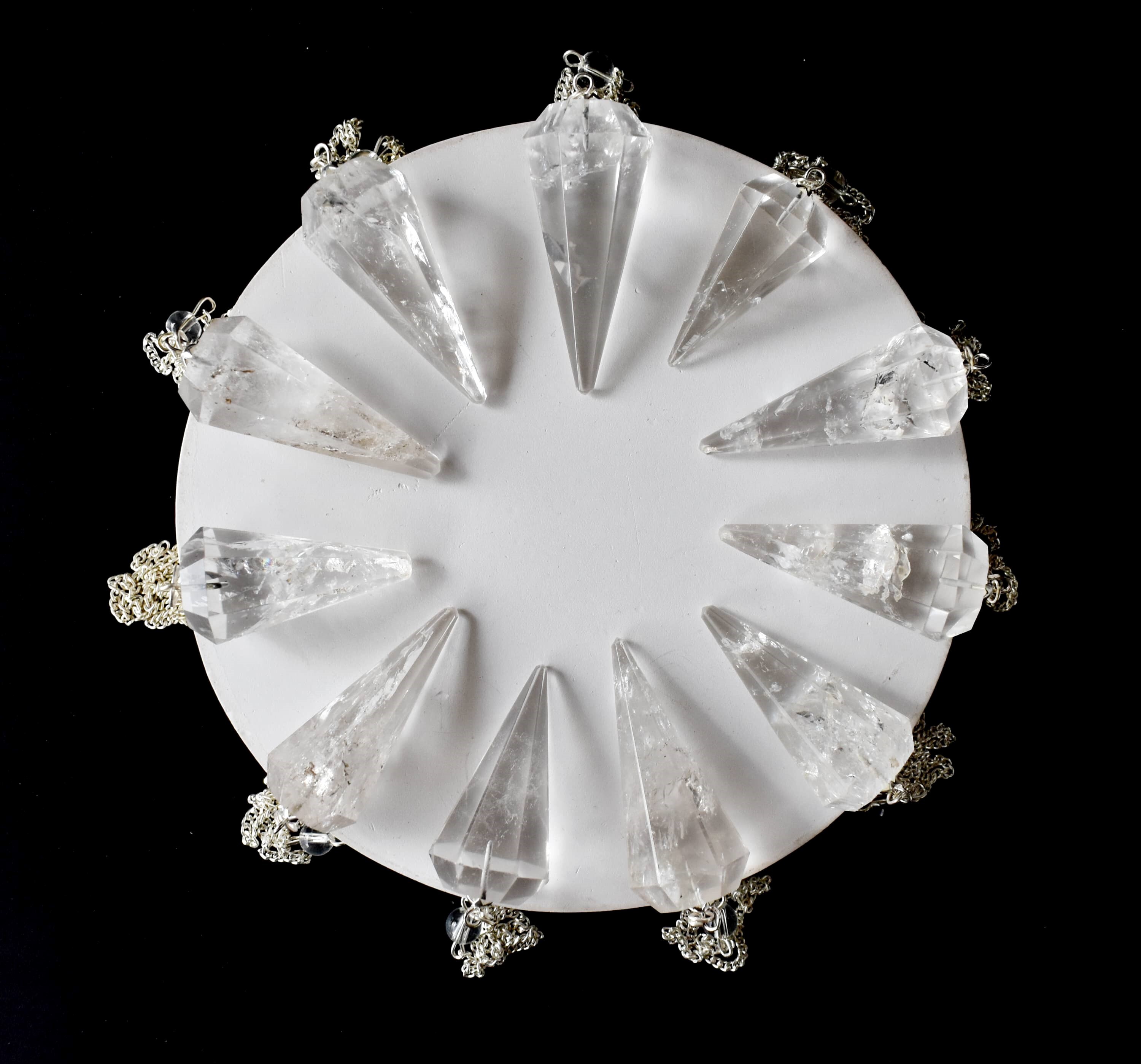 Reiki Clear Quartz Faceted Pendulum - Size 30-35 Mm, Aaa Grade Natural Crystal For Energy Healing And Spiritual Guidance