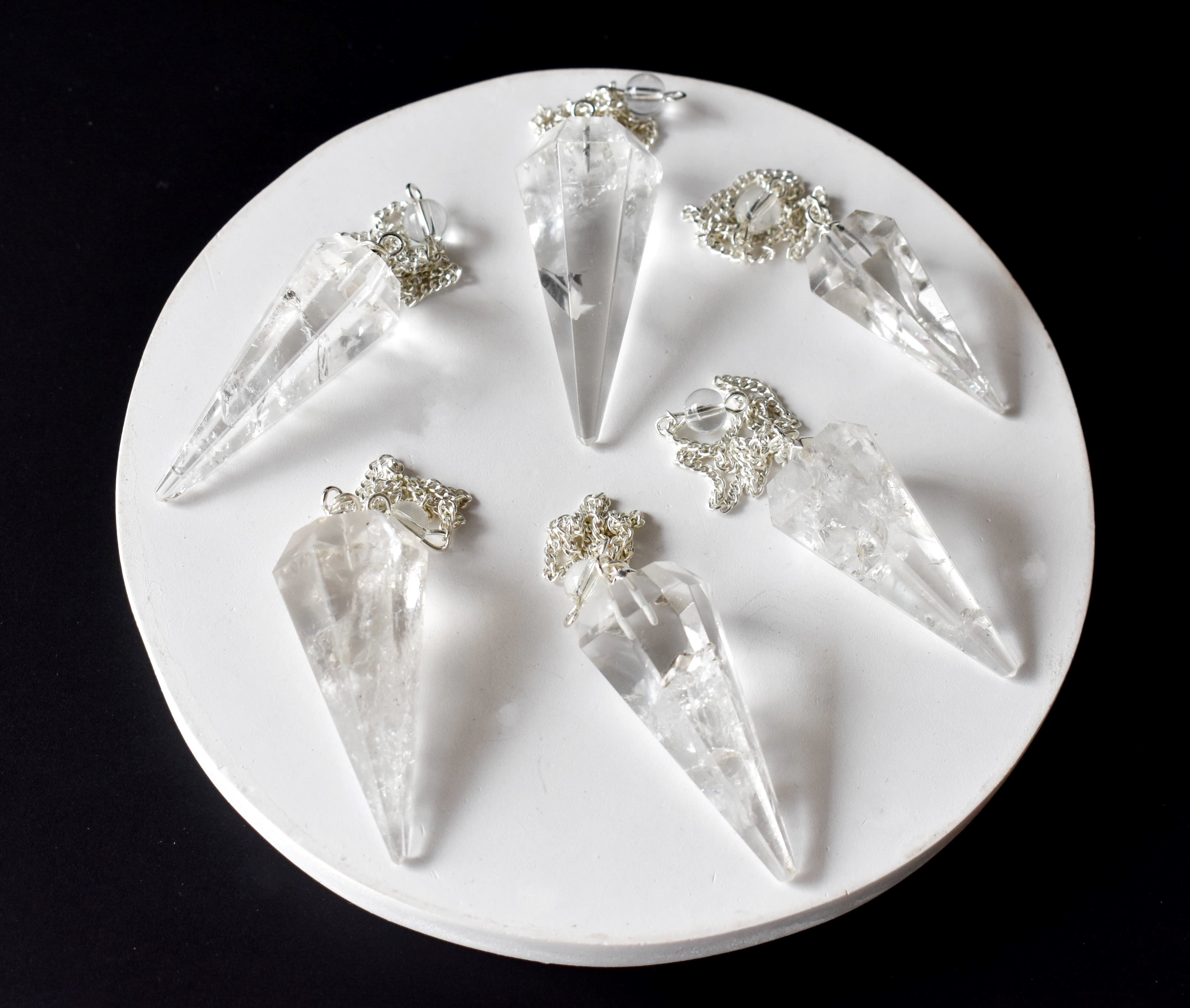 Reiki Clear Quartz Faceted Pendulum - Size 30-35 Mm, Aaa Grade Natural Crystal For Energy Healing And Spiritual Guidance