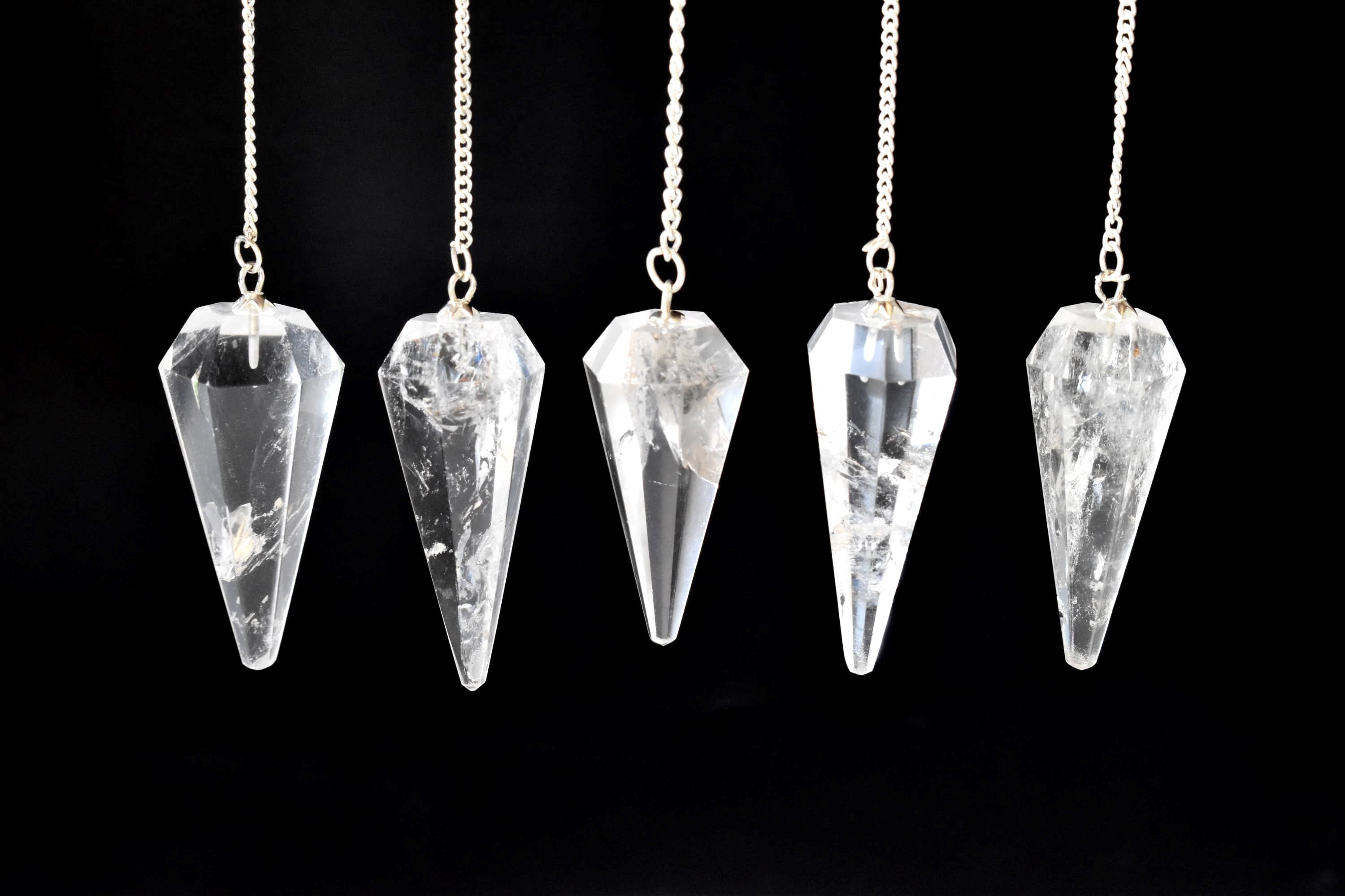 Reiki Clear Quartz Faceted Pendulum - Size 30-35 Mm, Aaa Grade Natural Crystal For Energy Healing And Spiritual Guidance
