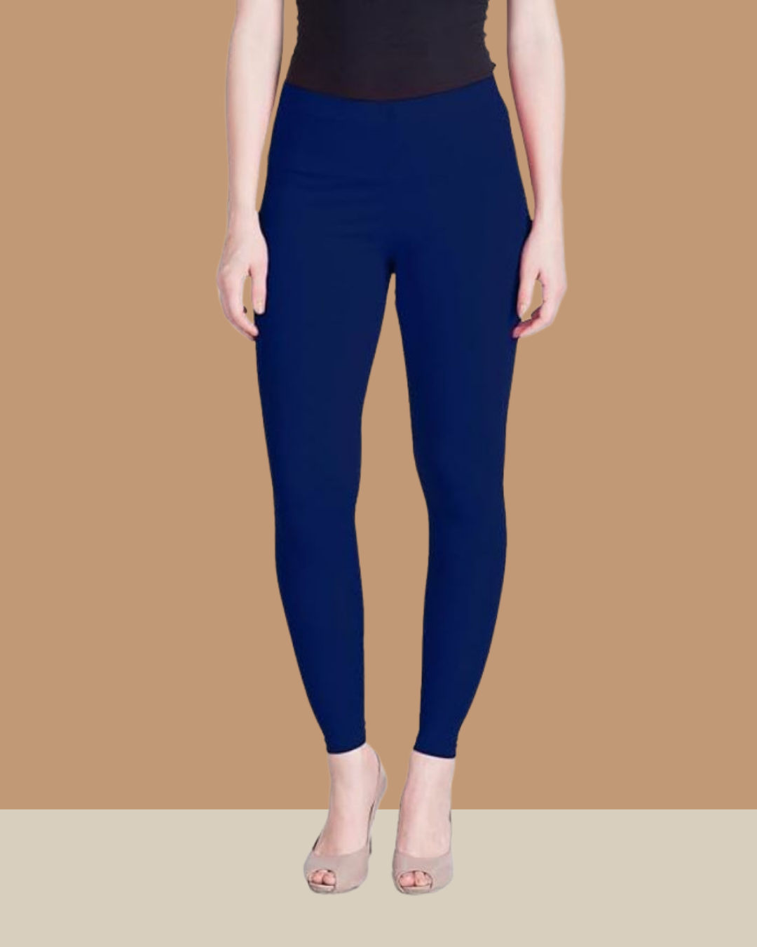 Ankle Leggings - 95% Cotton, 32-35 Inch Length, Navy Blue | Anti Wrinkle, Breathable, Quick Dry, All Season