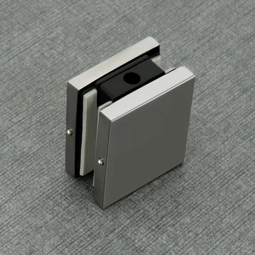 Single Patch Glass Connector - Aluminum Alloy, 50mm x 50mm, Silver Color | Glass Partition Support, Matt Finish, Load Capacity 80 Kg