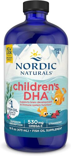 Nordic Naturals Children's Dha, Strawberry - 16 Oz For Kids - 530 Mg Omega-3