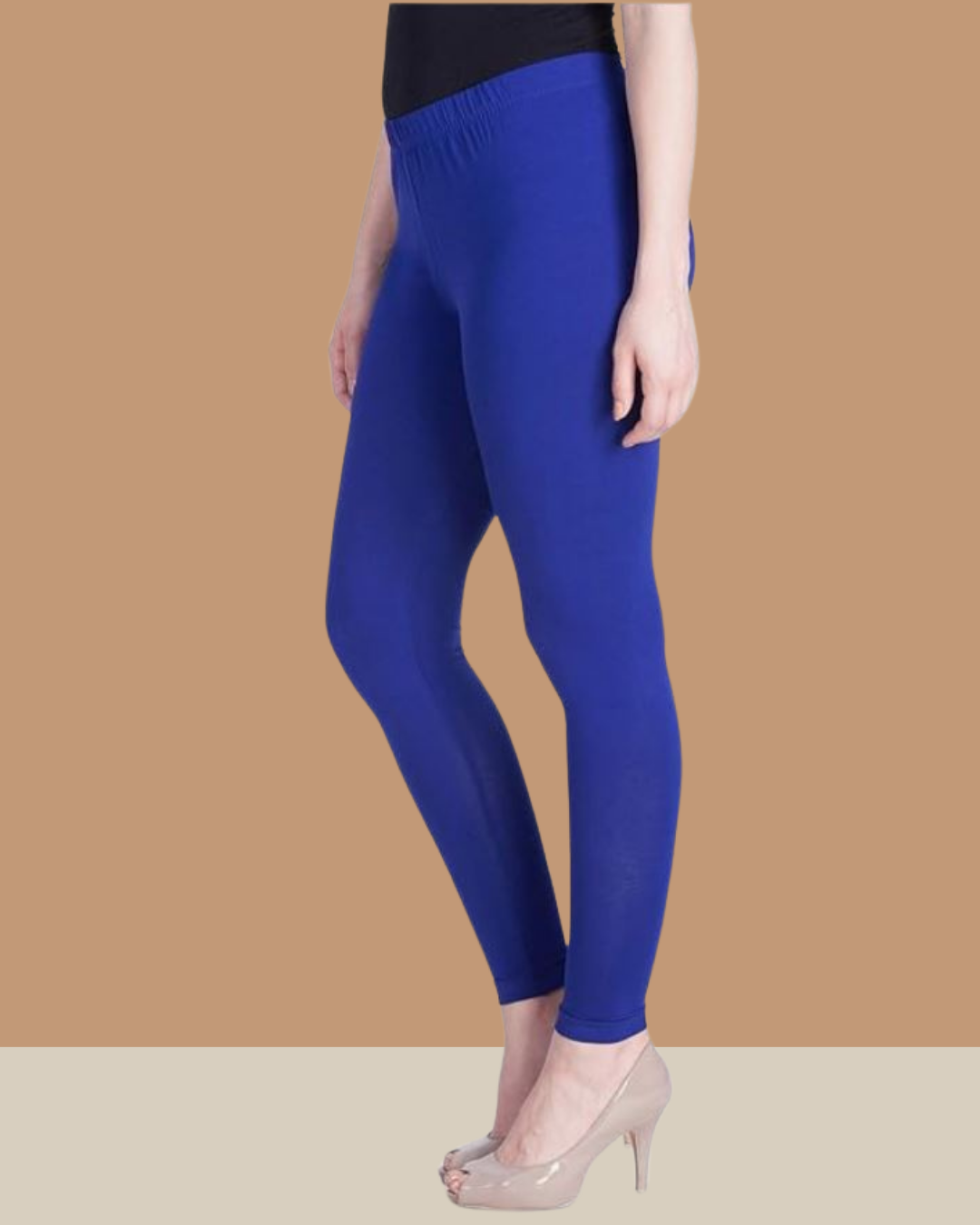 Ankle Length Leggings - 95% Cotton, 5% Lycra | Royal Blue, Trendy Ethnic Style, Quick Dry, Anti-wrinkle, Breathable, All Season Wear, Sizes L-xxl