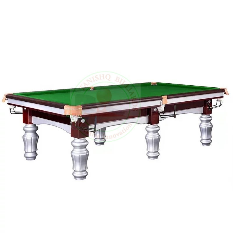 Imported Legend Snooker Table - Solid Hardwood & Slate Bed, 12ft X 6ft, Dark Brown Finish | Premium Leather Pockets, High-speed Rubber Cushions, Imported Cloth