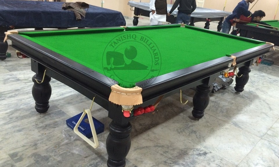 Imported Legend Snooker Table - Solid Hardwood & Slate Bed, 12ft X 6ft, Dark Brown Finish | Premium Leather Pockets, High-speed Rubber Cushions, Imported Cloth