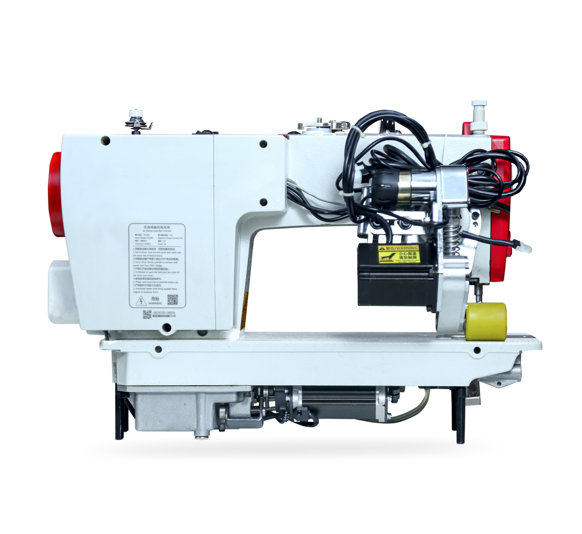 Computerized High Speed Single Needle Feed Lockstitch Sewing Machine - 550w, 220v, White/red | Automatic Thread Trimmer, Usb Charger, Touch Screen Panel, 9 Stitch Patterns, Vertical Edge Trimmer