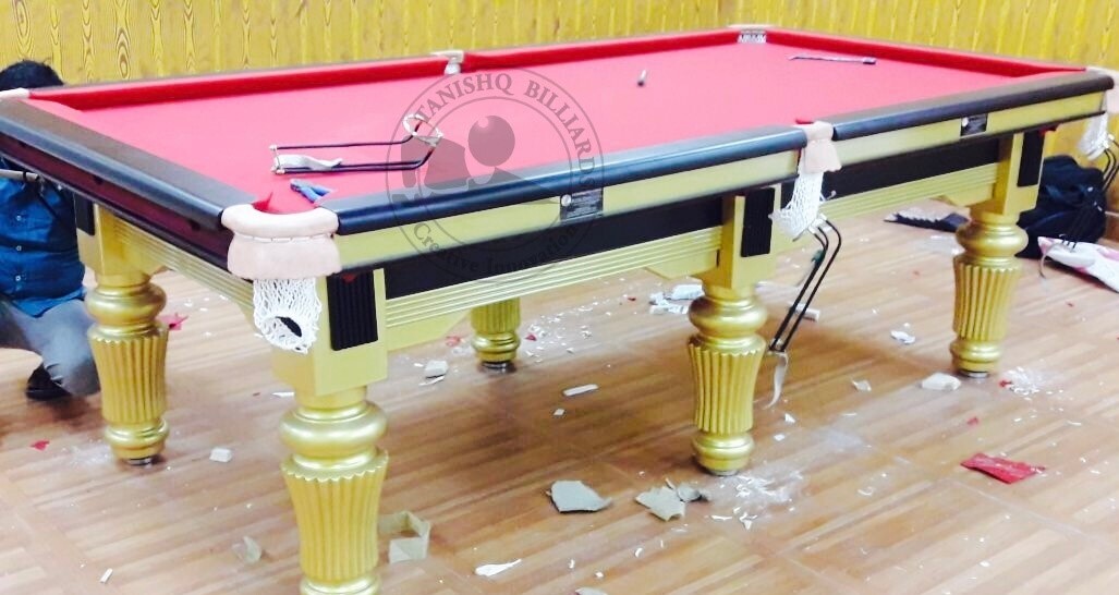 Billiard Snooker Table - 12ft X 6ft, Matte Cherry Finish | Premium Wooden Block Cushion, Imported Italian Slates, Ash Wood Cues, Complete Accessory Set