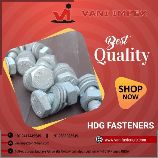 Hdg 5.6 Hex Bolt M 10 X 30 With Nut & Washers